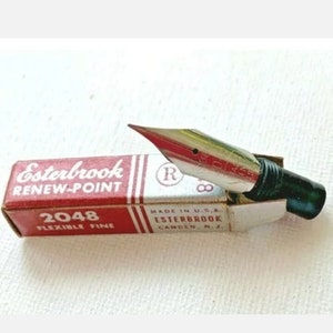 1 -  Esterbrook Duracrome Fountain Pen Nib - 2048 Mint Box- Fine Renew (NOS)