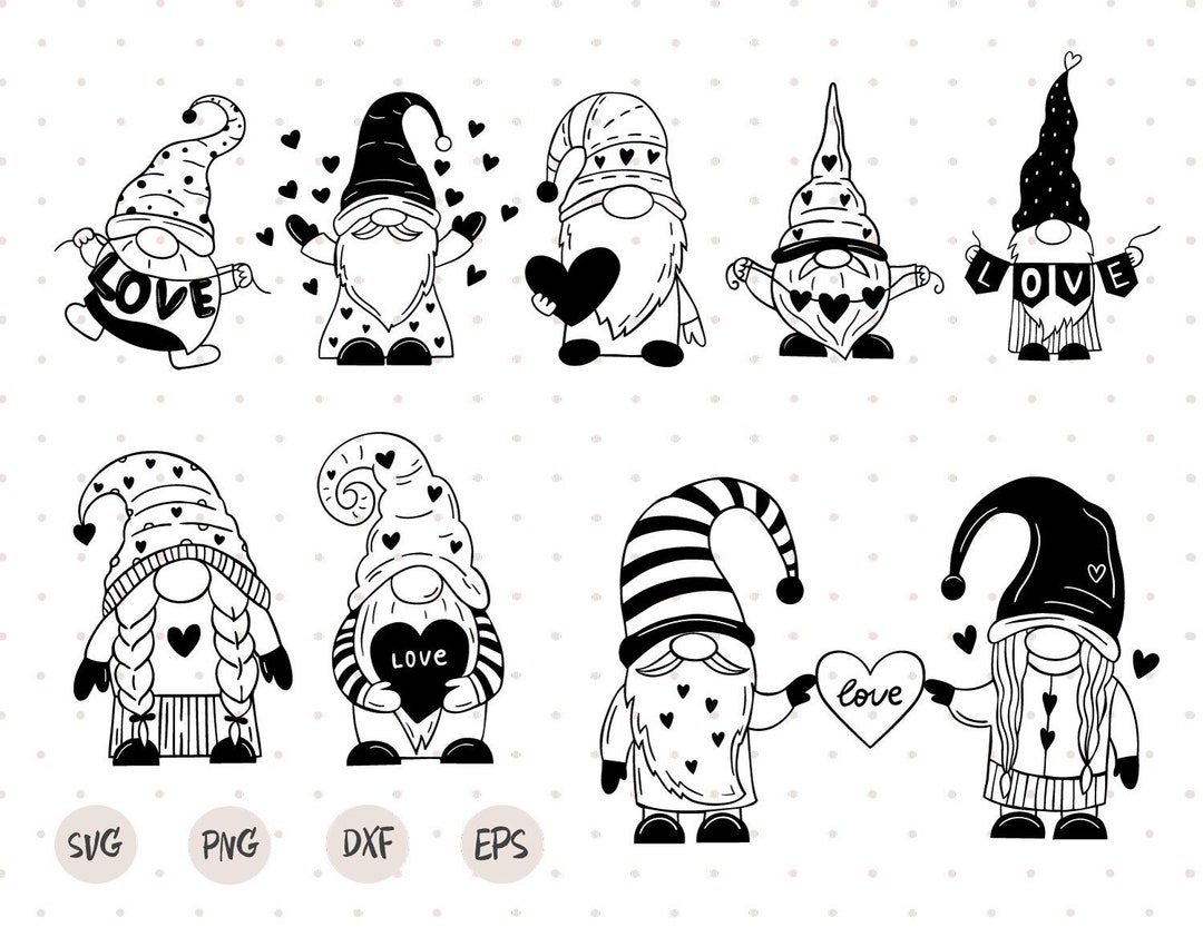 Gnomes Svg /love Gnomes / Valentines Day Gnome Svg Png / Love Clipart ...