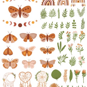 Boho Rainbow Buttetfly Clipart / Pastel Rainbow SVG, / Boho Rainbow ...