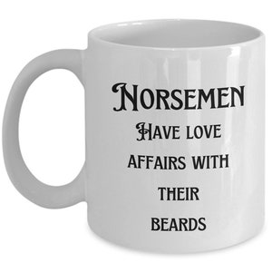 Kubek z brodami, kubek z kawą, gadżety Norsemen, kubek z kawą Norsemen, kubek z kawą Viking