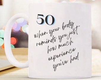 50th birthday gift, 50th birthday mug, 50th birthday custom gift, 50th birthday gift for her, 50th bday mug for her, 50th bday mug for him