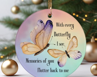 Butterfly Memorial Ornament, Butterfly Ornament, Butterfly Remembrance Ornament, Memorial Butterfly Ornament, Memoir Ornament