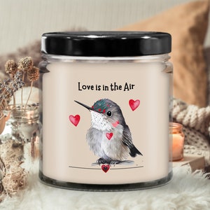 Hummingbird Candle, Hummingbird Gift, Valentine Hummingbird Candle, Hummingbird Love Candle, Sweet Hummingbird, Bird Watcher Candle