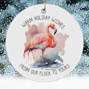 Flamingo Ornament, Tropical Ornament, Florida Ornament, Flamingo Christmas, Florida Bird, Island Ornament, Florida Christmas