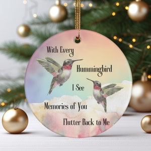 Herdenkingsornament kolibrie, kerstkolibrie, sieraad geliefde, schattig kolibrieornament, cadeau kolibrie, aandenkenornament