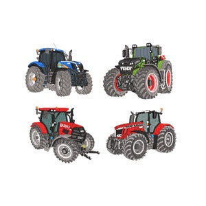 Farm Tractor Embroidery Pattern, Machine Embroidery Design, Instant Download Digital File
