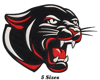 Machine Embroidery Panther Head Embroidery File, Intricate Digitize Embroidery Design for Custom Embroidery and Logo Embroidery