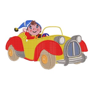 Noddy in Car Embroidery Pattern, Kids Machine Embroidery Design, Instant Download Digital File