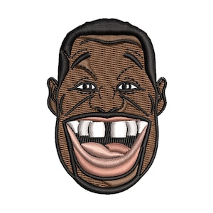 Funny African Man Embroidery Pattern, Laughing Machine Embrodiery Design, Instant Digital Download File