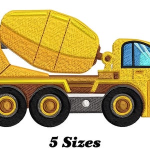 Embroidery Design: Cement Mixer Truck Machine Cut File & Digitized Pattern - Perfect for Construction Projects!