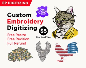 Design Your Own Embroidery Pattern - Quick 24-Hour Turnaround for Custom Digitizing!