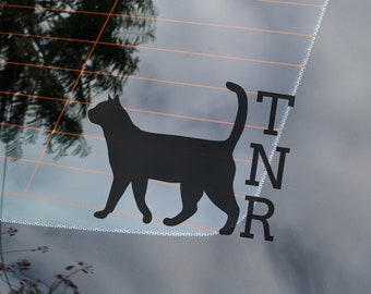 TNR Cat Car Decal | Trap Neuter Release | Car Accessory | Multiple Colors & Fonts
