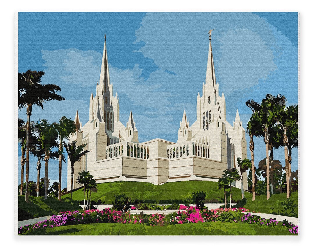 LDS Paint by Numbers Kit San Diego Temple 16x20 Painting Kit of the LDS ...