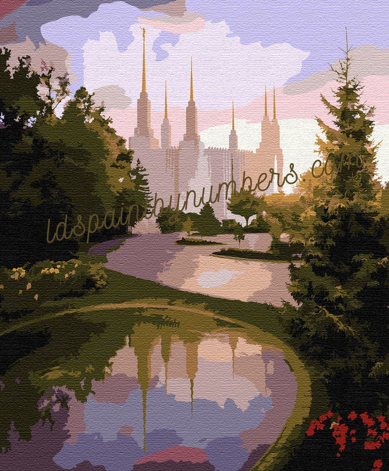LDS Paint by Numbers Kit Washington DC Temple 16x20 Painting Kit of the