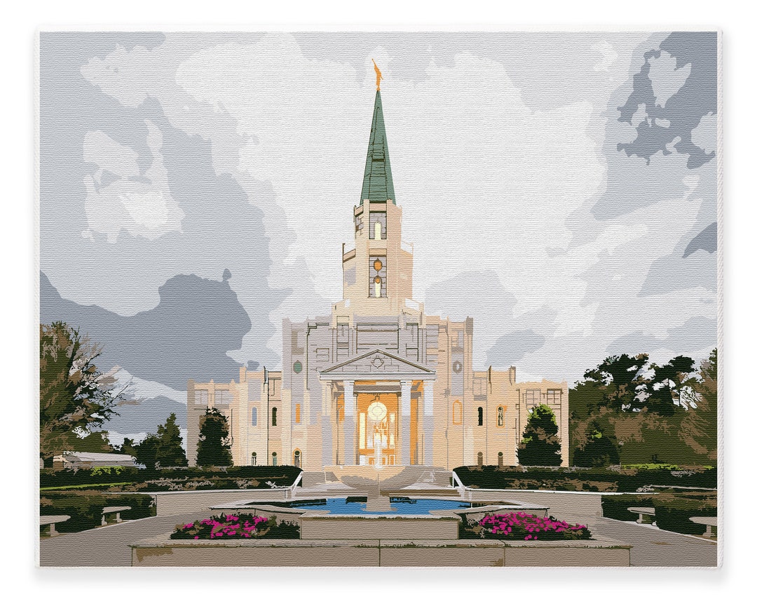 LDS Paint by Numbers Kit Houston Temple 16x20 Painting Kit of the ...