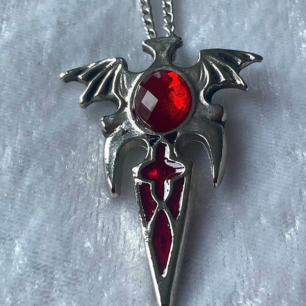 Gothic vampire blood amulet pendant.