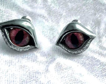 Gothic jewellery Demon eye studs by Alchemy England