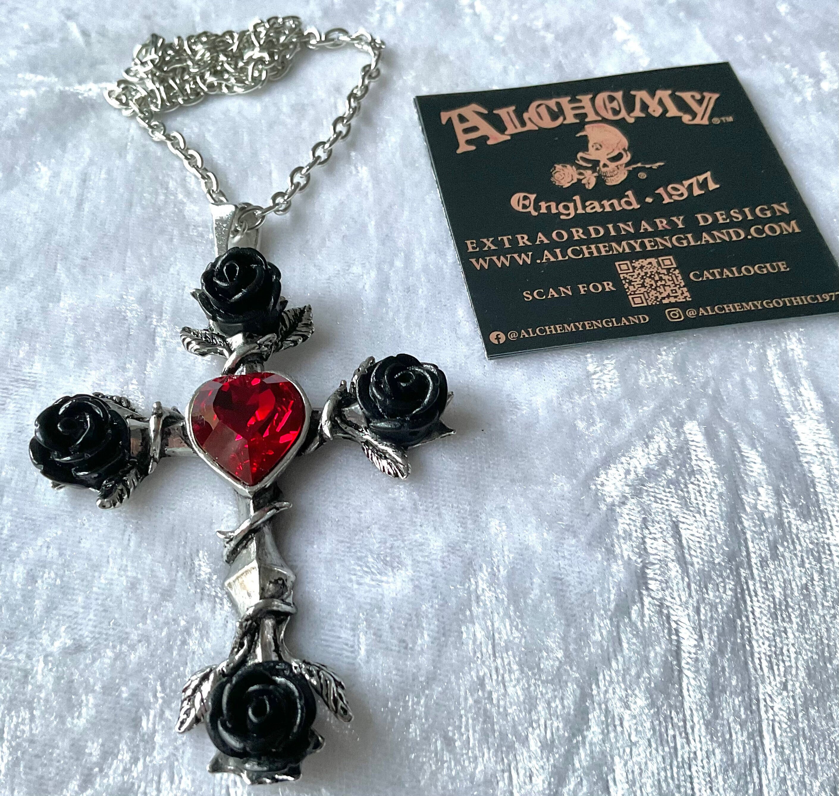 Amazon.com: Alchemy Gothic Black Rosifix Rose Crucifix