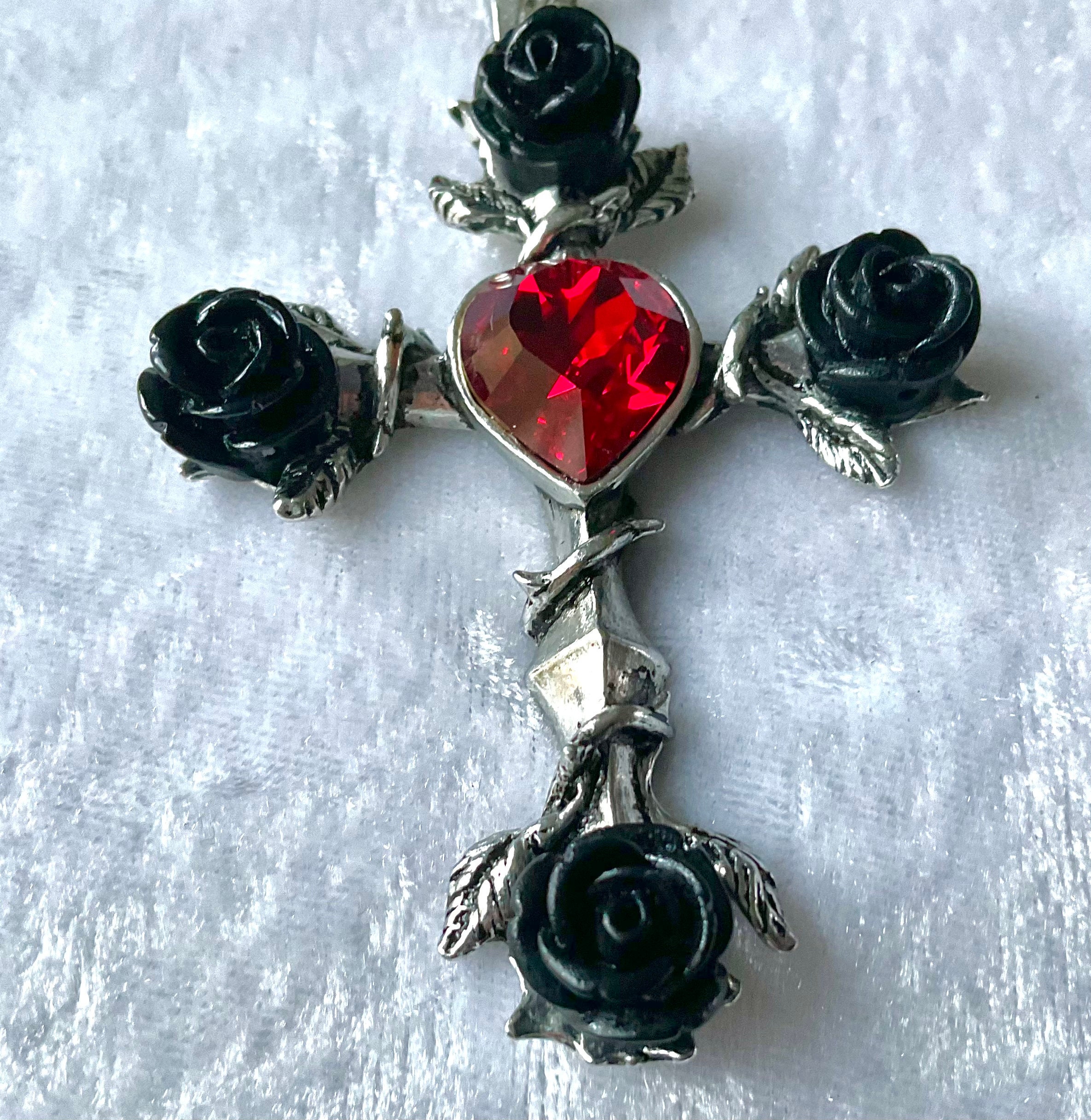 Black Rosifix Necklace | Handmade Gothic Jewelry | Alchemy