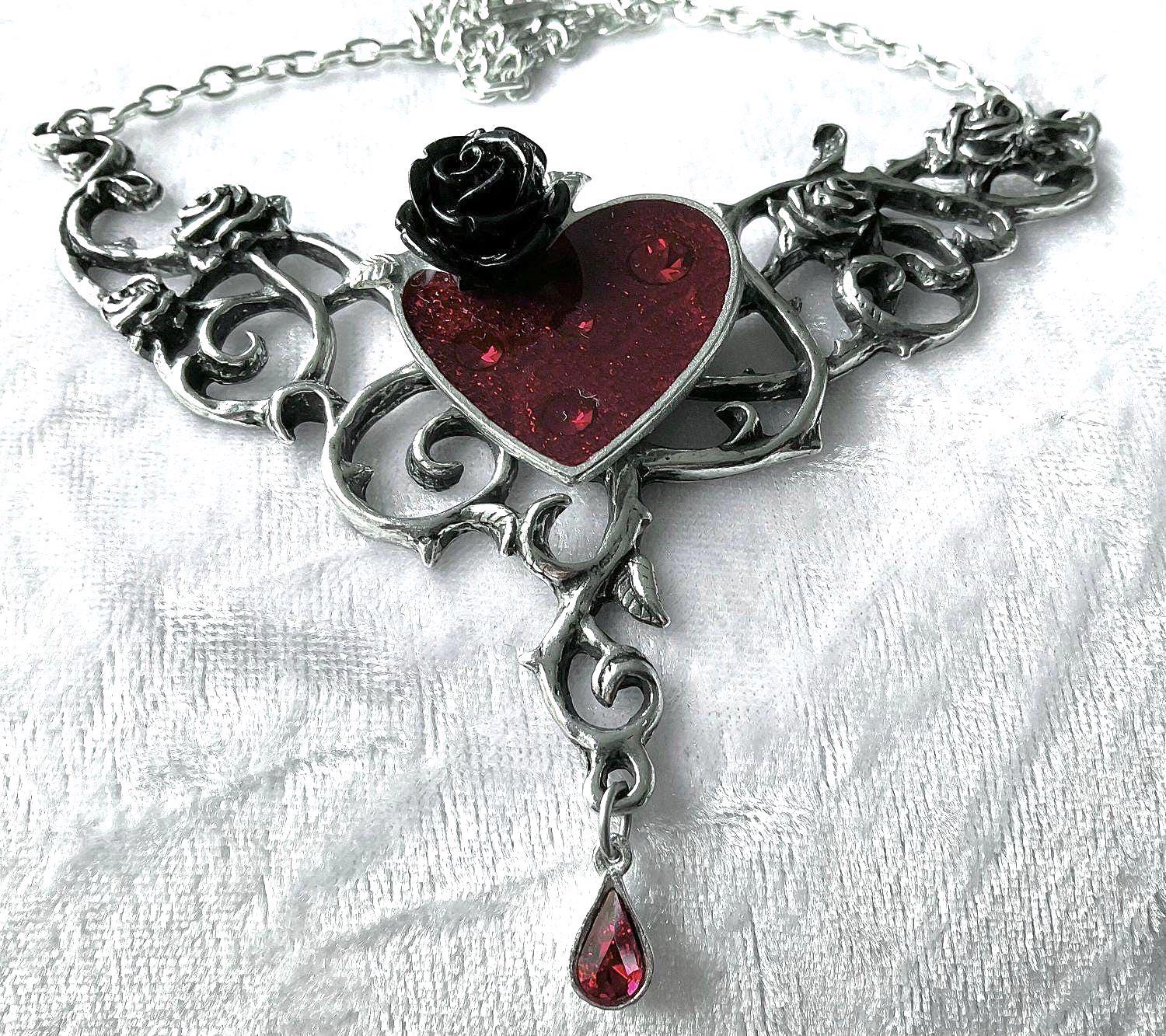 The Blood Rose Heart Necklace by Alchemy England - Etsy
