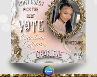 Homecoming Flyer, Vote for me,  Template, HOCO Flyer, Homecoming Queen Flyer, Homecoming King Flyer, Homecoming Campaign Flyer, Homecomin