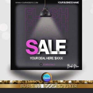 Flash Sale Flyer, Sale Flyer,Salon Sale, Shop Deals, Hair Promo  Hair Nail Bundles Flyer, Stylist, Fashion, Instant download, Canva template