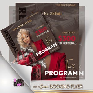 DIY Referral Flyer • Tax Flyer • Editable Tax Course Flyer • Class Marketing • Tax Preparation Services • Tax Season Social Media Template