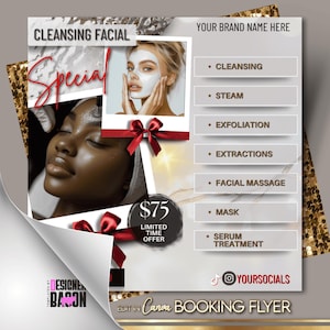 Facial Specials Flyer, Christmas Facial Flyer, Facial Treatment Flyer, Fresh Client sale Flyer, Spa Flyer, Esthetician Flyer, CanvaTemplate