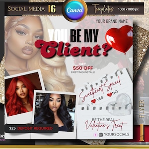 February Booking Flyer, Valentines Day Booking Flyer, Hair Flyer,  Holiday Deals Flyer, Makeup, Hair, Lashes, Nails, DIY Canva Template