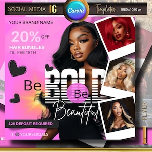 February Booking Flyer, Valentines Day Booking Flyer, Hair Flyer,  Holiday Deals Flyer, Makeup, Hair, Lashes, Nails, DIY Canva Template