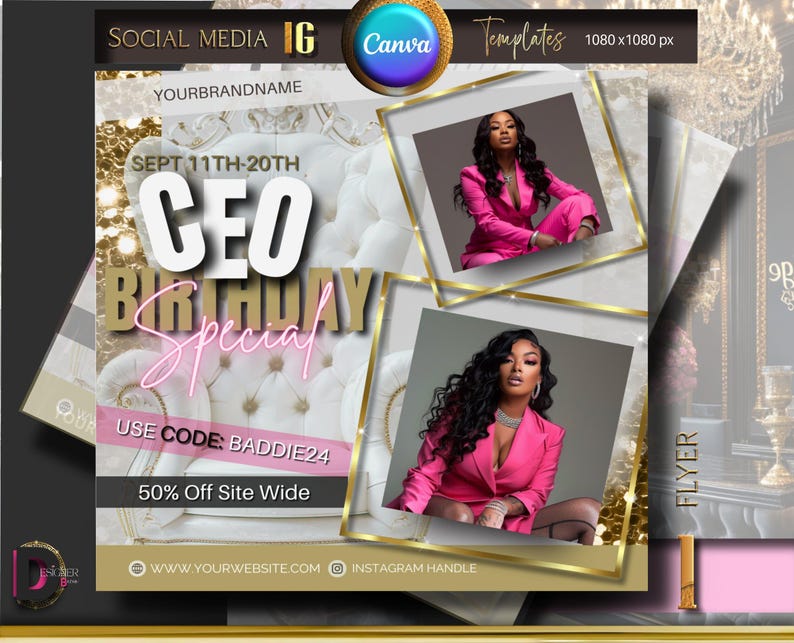 CEO Birthday Flyer, Sale Discount Code, Ceo Birthday Sale, CEO Birthday