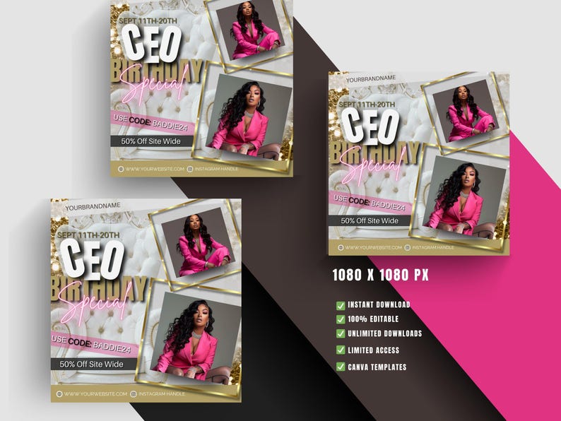 CEO Birthday Flyer, Sale Discount Code, Ceo Birthday Sale, CEO Birthday