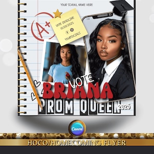 Vote Prom Queen Flyer, Homecoming Flyer, Prom Flyer, Canva Template, Campaign Flyer, Election, Voting Flyer, Editable Template, Hoco flyer,