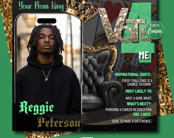 Homecoming King Campaign Flyer, Vote for Me, Homecoming King, Hoco, Election  Campaign, Instagram Template,  Editable Canva Template