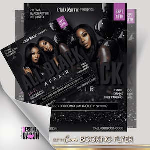 Eleganter schwarzer Party Flyer, Geburtstagskind, Party Flyer, Party Flyer, Club Flyer, Geburtstagsparty Party Flyer, Canva Template