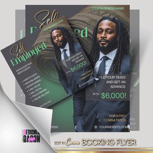 Self Employed Tax Flyer · Editable Tax Prep Template · Canva Marketing Post · New Client Promo · Filing Services Advertisement