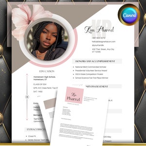 Modern Sorority Resume Template with Photo, Floral Sorority Rush Resume Digital Download | Sorority Recruitment Packet, Flower Resume