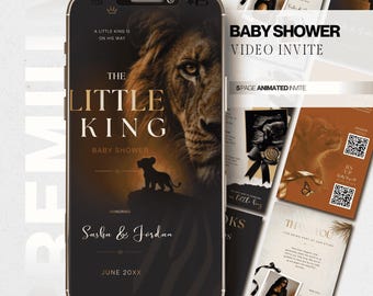 Safari Baby Shower Invitation Template • Boy Baby Shower Evite, Animated Digital Invite • Jungle Baby Shower Canva Template • Baby Sprinkle