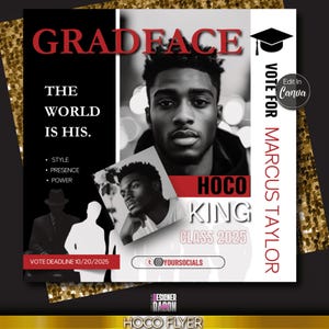 Homecoming King Campaign Flyer, Hoco flyer, Vote for Me, Homecoming King, Election  Campaign, Instagram Template,   Editable Canva Template