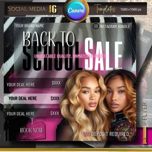 HairStylist, Back to School Flyer, Haarflieger, Haar-Buchungsflyer, Instagram-Vorlage, Preisliste, Back 2 School, Hair Stylist, Canva
