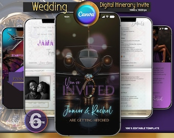 Luxury Destination Wedding, Digital Passport Invitation, Video Passport Wedding Invitation, Wedding template, Digital Invite, Animated Evite