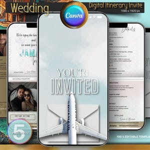 Hochzeit am Bestimmungsort, Digitale Einladung Passport, Video Passport Hochzeitseinladung, Vorlage Hochzeitspass, Digitale Hochzeitseinladung