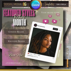 Hair Flyer, Braid Flyer Hairstylists, Flyer Template, Hairstylists, Beauty, Appointment Flyer, Lashes Flyer, Makeup, Social Media Template