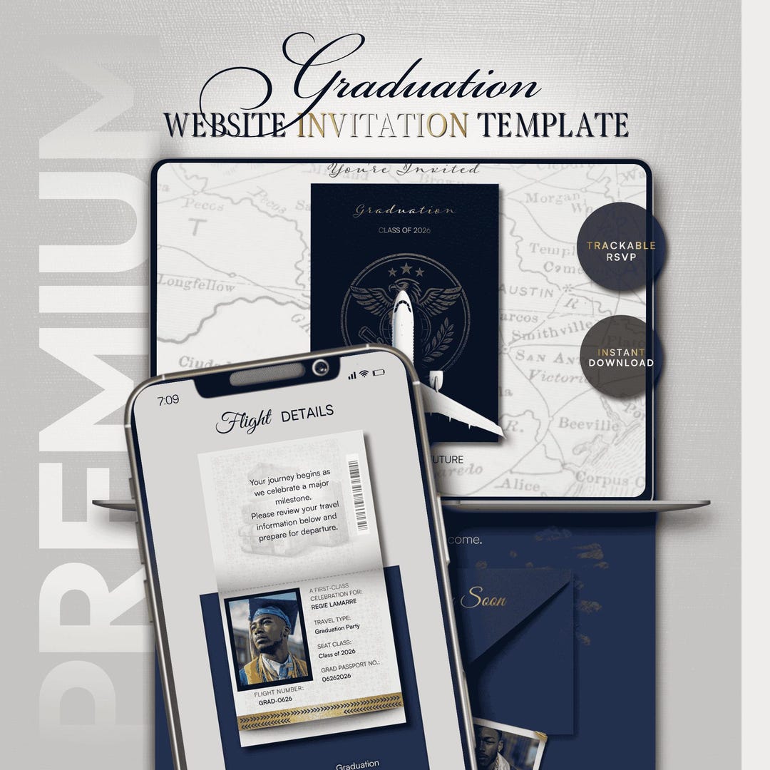 Graduation Website Invite Graduation Send off Website Invitation Template · Editable Grad Invite ...