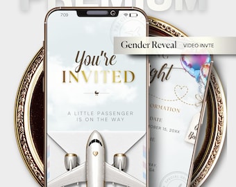 Gender Reveal Video Invitation | Boy or Girl Animated Editable Canva Template | He or She Party Invite | Digital Download | Baby shower