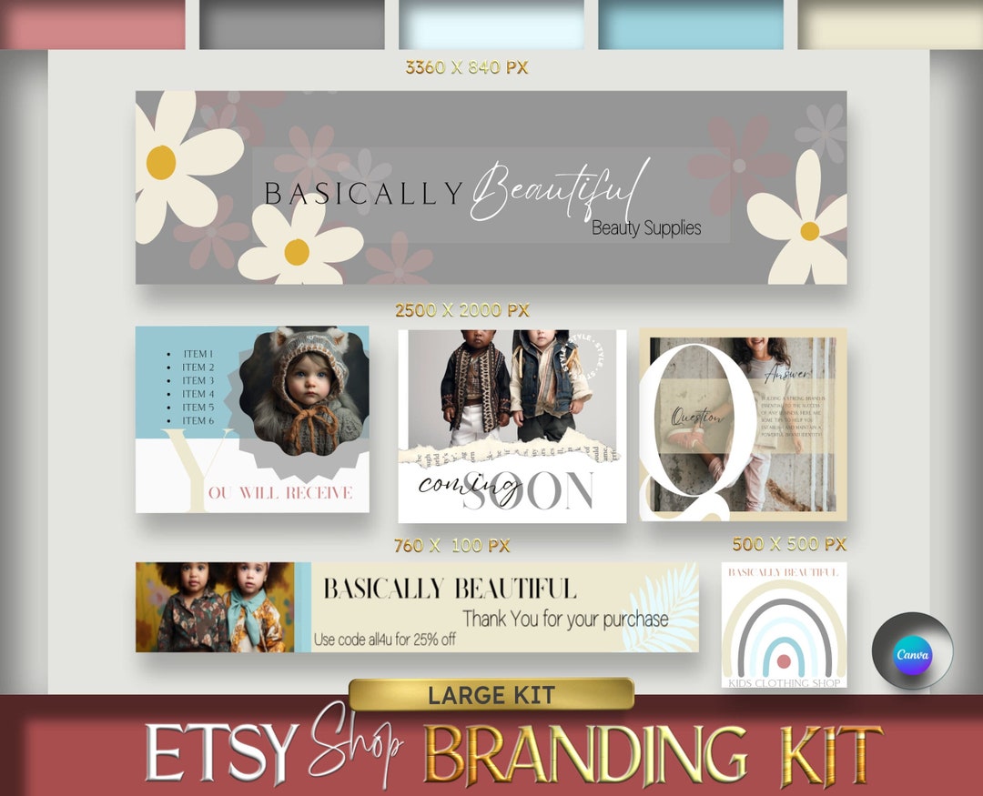 Boho Etsy Shop Kit Etsy Shop Banner Etsy Listing Mockup Etsy