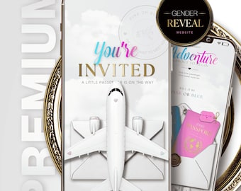 Gender Reveal Video Invitation | Boy or Girl Animated Editable Canva Template | He or She Party Invite | Digital Download | Baby shower