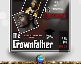 Homecoming king Flyer, Hoco Flyer, Homecoming King flyer Template, Homecoming campaign, Voting flyer, Vote for me Flyer, Canva Editable