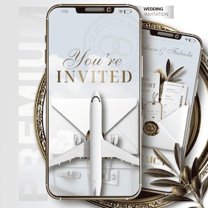 Destination Wedding Digital Passport Invitation, Video Passport Wedding Invite,  Animated Marriage invitation  with Bonus Wedding Planner