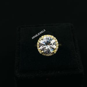 Moissanite Ring: Round Cut, 925 Sterling Silver Bridal Ring
